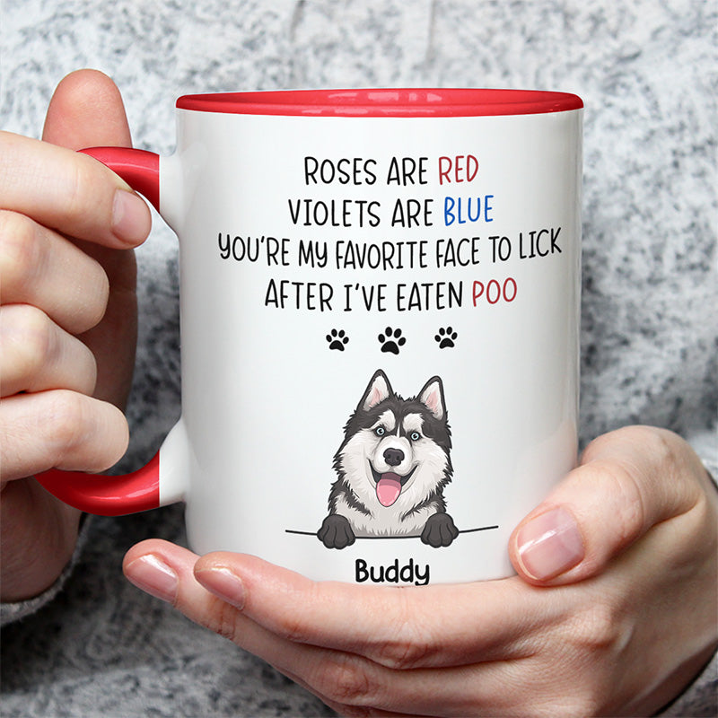 Tu es mon visage préféré à lécher - Tasse personnalisée pour chien - Cadeau pour les propriétaires d'animaux et les amoureux des animaux