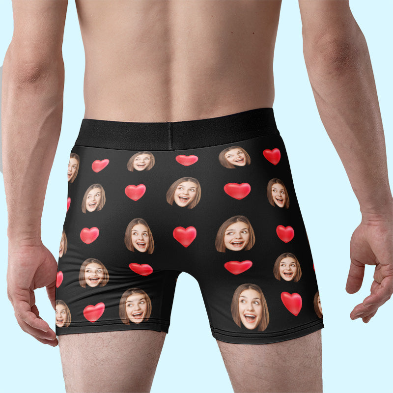 Custom Photo This Belongs To Me Sweetheart - Funny Personalized Custom Boxer Briefs, Men's Boxers - Birthday Gift For Boyfriend, Husband, Anniversary