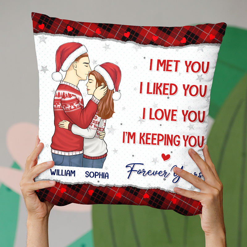 Je t'aime, je te garde - Oreiller personnalisé pour couple - Cadeau de Noël pour mari et femme, anniversaire