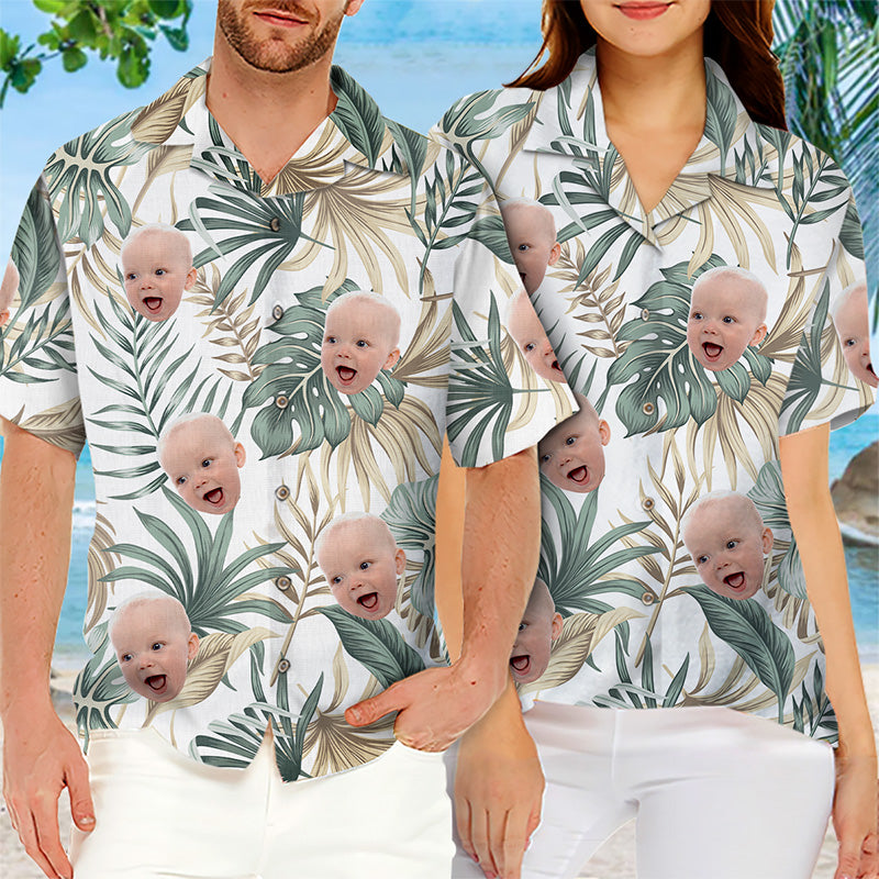 T-shirt hawaïen tropical unisexe personnalisé avec photo « Seek To Sea More » - Cadeau de vacances d'été, cadeau pour les membres de la famille