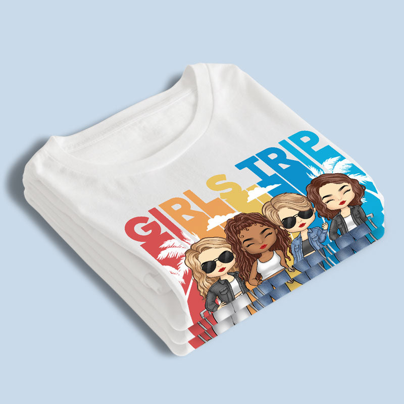 T-shirt unisexe personnalisé « Allons-y avec nous » – Vacances d'été, cadeau pour meilleure amie, meilleure amie, sœurs