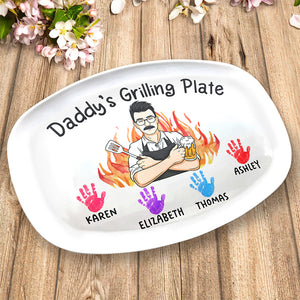 Daddy Grill Legend - Plateau personnalisé pour la famille - Cadeau pour la fête des pères et l'anniversaire de papa