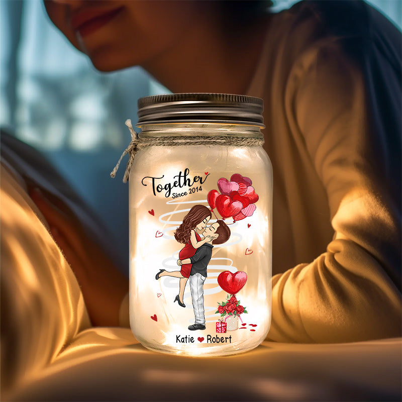 Le soleil de ma vie - Lampe personnalisée en pot Mason pour couple - Cadeau pour mari et femme, anniversaire