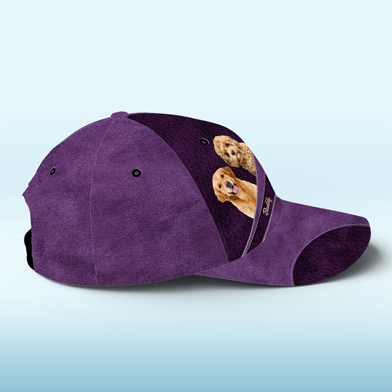 Casquette personnalisée avec photo « Les chiens ne me mordent jamais, juste les humains » - Casquette personnalisée pour chien et chat, imprimé intégral - Cadeau pour propriétaires et amoureux des animaux