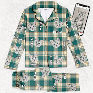 Pyjama personnalisé avec photo de carlins et de bisous - Cadeau de Noël pour les propriétaires et les amoureux des animaux