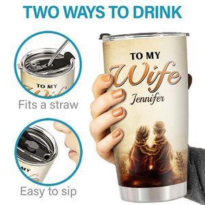 Je t'aime pour toujours et à jamais - Verre personnalisé pour couple - Cadeau pour mari et femme, anniversaire