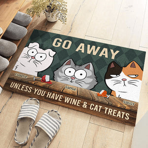 Partez sans friandises pour chat ! Tapis décoratif personnalisé pour chat ! Cadeau pour propriétaires et amoureux des animaux