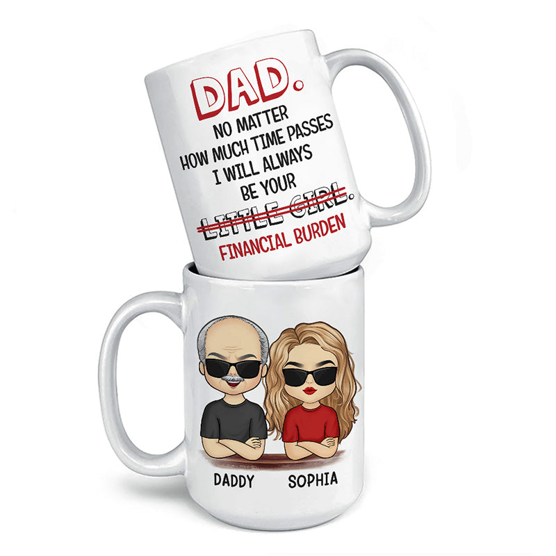 Papa fier d'une fille géniale - Mug personnalisé pour la famille - Cadeau de fête des pères et d'anniversaire pour papa