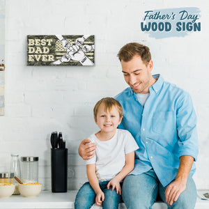 Best Dad Ever - Family Personalized Custom Rectangle Shaped Home Decor Wood Sign - Father's Day, House Warming Gift For Dad