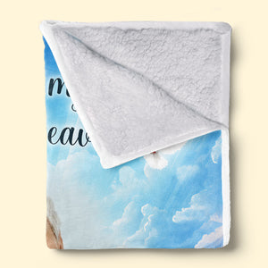 Couverture personnalisée avec photo « Un morceau de mon cœur vit au paradis » - Cadeau de Noël, souvenir de condoléances pour les membres de la famille
