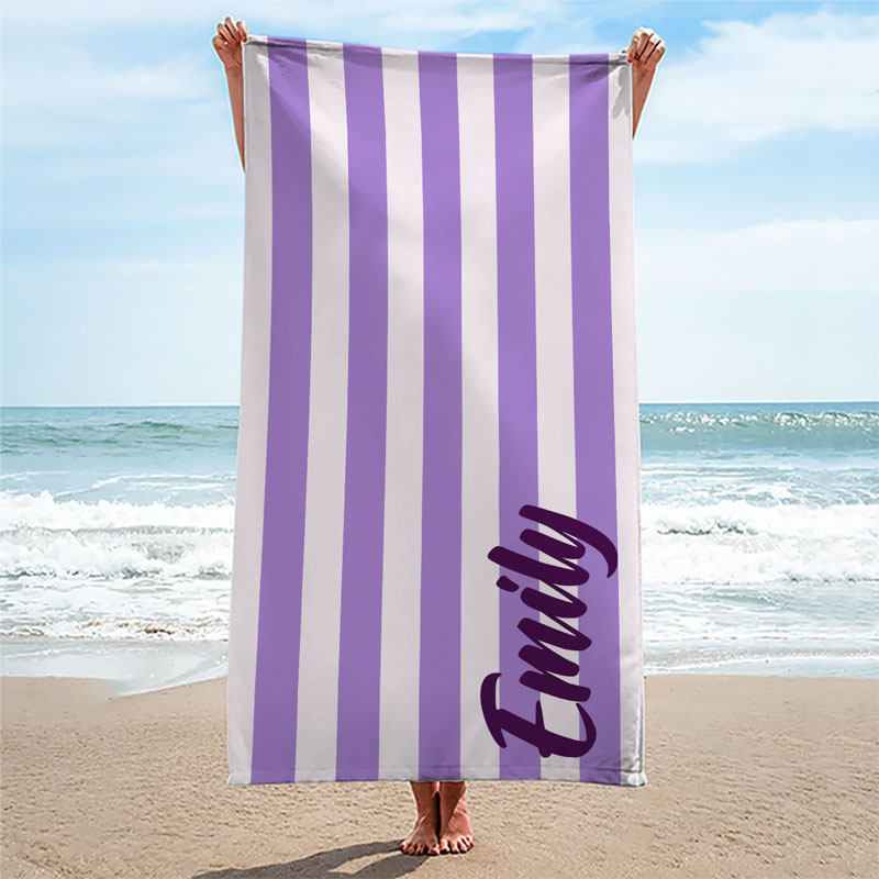 Le bonheur arrive par vagues - Serviette de plage personnalisée Bestie - Cadeau de vacances d'été, cadeau d'anniversaire à la piscine pour meilleures amies, meilleures amies, sœurs