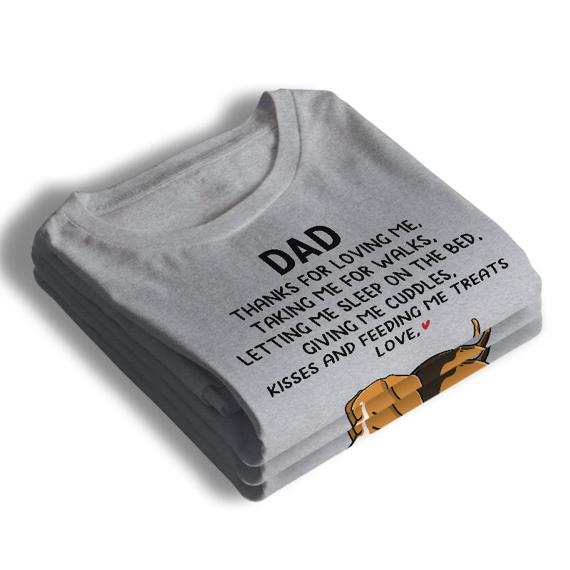 Merci de nous avoir fait des câlins et des bisous - T-shirt unisexe personnalisé pour chien, sweat à capuche, sweat-shirt - Fête des pères, cadeau pour les propriétaires d'animaux, amoureux des animaux