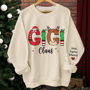 Mes plus grandes bénédictions, appelez-moi Gigi - Sweat-shirt unisexe personnalisé avec motif sur la manche - Cadeau de Noël pour maman, grand-mère