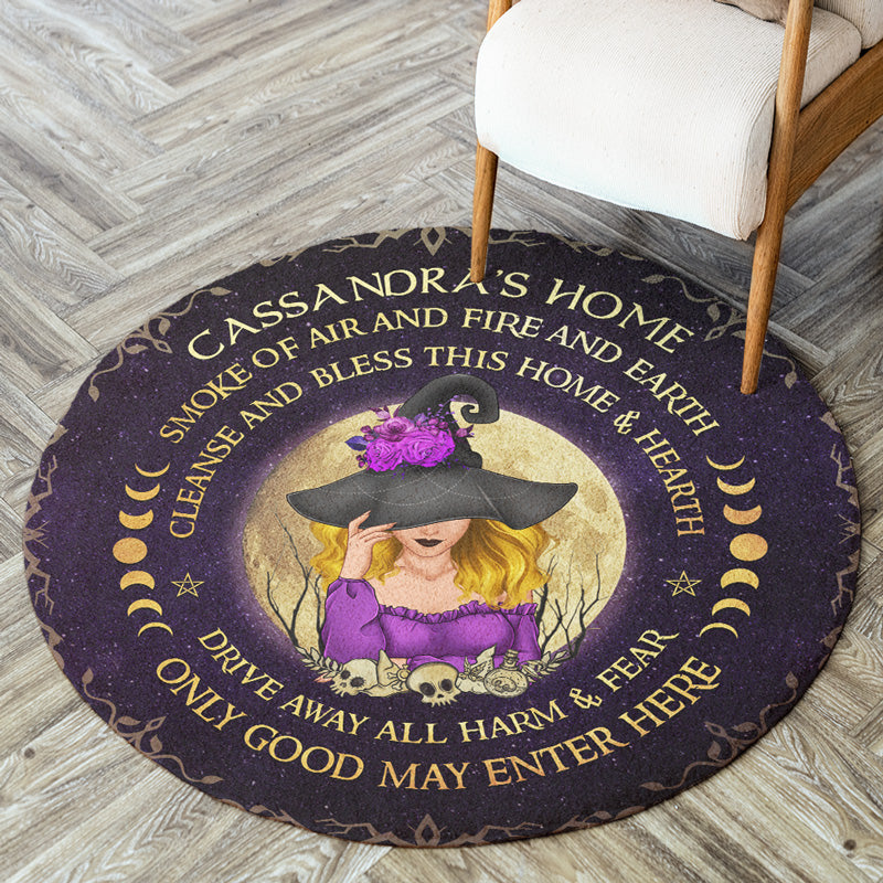 Fumée d'air, de feu et de terre - Tapis décoratif personnalisé pour sorcière - Cadeau d'Halloween pour sorcières, vous-même