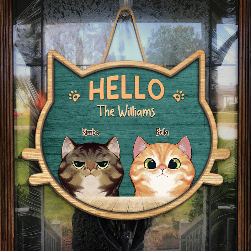 J'espère que vous aimez les chats - Panneau en bois personnalisé en forme de chat - Cadeau de pendaison de crémaillère pour les propriétaires et les amoureux des animaux
