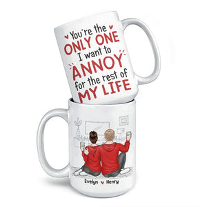 Je promets de te toucher les fesses - Tasse personnalisée pour couple - Cadeau pour mari et femme, anniversaire