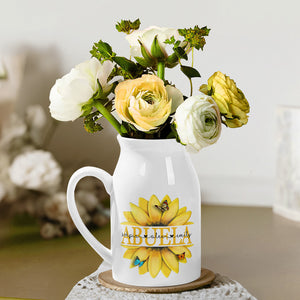 Les fleurs de grand-mère fleurissent dans le cœur des enfants - Vase à fleurs personnalisé pour la décoration intérieure - Cadeau de fête des mères, de pendaison de crémaillère pour maman et grand-mère