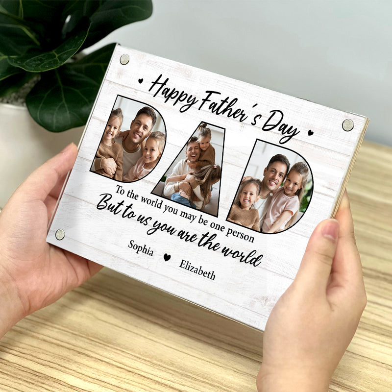 Cadre photo magnétique personnalisé en acrylique pour la famille - Cadeau d'anniversaire, de fête des pères ou de fête des pères