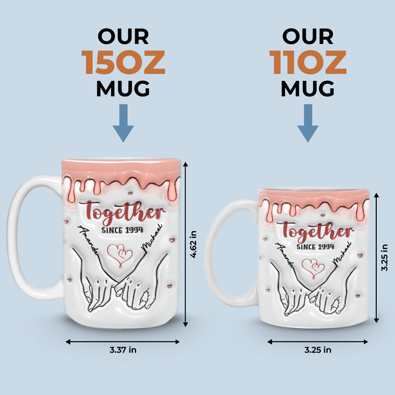 Mug personnalisé « Forever And Always » avec effet gonflable en 3D, idéal pour un couple, un anniversaire ou un mariage.