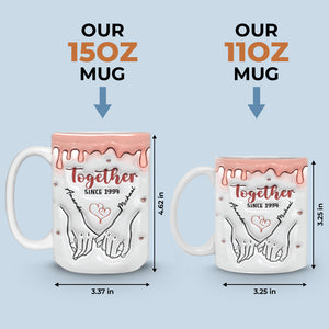 Mug personnalisé « Forever And Always » avec effet gonflable en 3D, idéal pour un couple, un anniversaire ou un mariage.