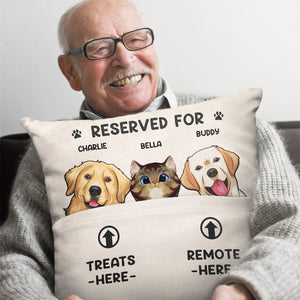 Le bonheur est dans nos compagnons à quatre pattes - Coussin de poche personnalisé pour chien et chat - Cadeau pour propriétaires et amoureux des animaux