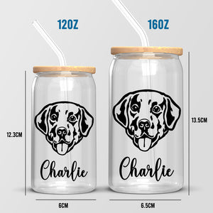 Un chien nous rend la vie meilleure ! Tasse en verre personnalisée pour chien, tasse à café glacé ! Cadeau pour les propriétaires et les amoureux des animaux.