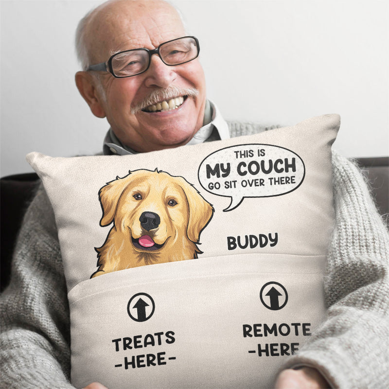 Asseyez-vous là-bas ! Coussin de poche personnalisé pour chien et chat ! Cadeau pour les propriétaires et les amoureux des animaux.