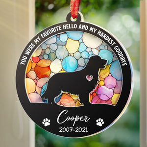 Tu nous manqueras pour le reste de notre vie - Ornement attrape-soleil personnalisé commémoratif - Forme ronde en acrylique - Cadeau de condoléances pour les propriétaires d'animaux de compagnie, les amoureux des animaux