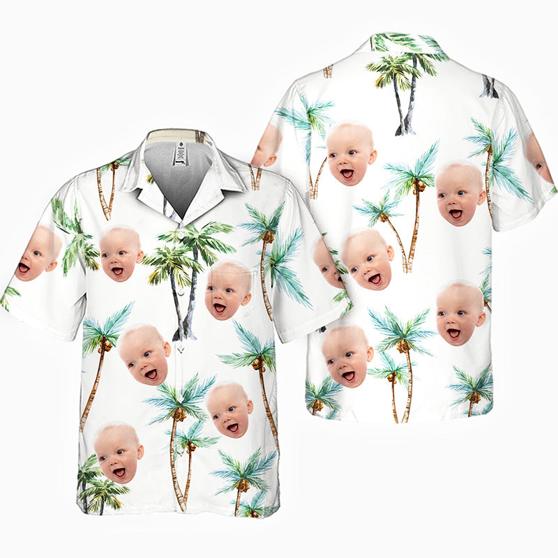 T-shirt hawaïen tropical unisexe personnalisé avec photo « Seek To Sea More » - Cadeau de vacances d'été, cadeau pour les membres de la famille