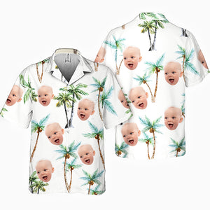 T-shirt hawaïen tropical unisexe personnalisé avec photo « Seek To Sea More » - Cadeau de vacances d'été, cadeau pour les membres de la famille