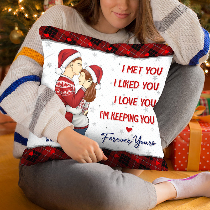 Je t'aime, je te garde - Oreiller personnalisé pour couple - Cadeau de Noël pour mari et femme, anniversaire