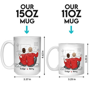 Je promets de te toucher les fesses - Tasse personnalisée pour couple - Cadeau pour mari et femme, anniversaire