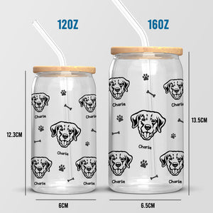 Les chiens ne me mordent jamais, juste les humains ! Tasse en verre personnalisée pour chien, tasse à café glacé ! Cadeau pour les propriétaires d'animaux et les amoureux des animaux.