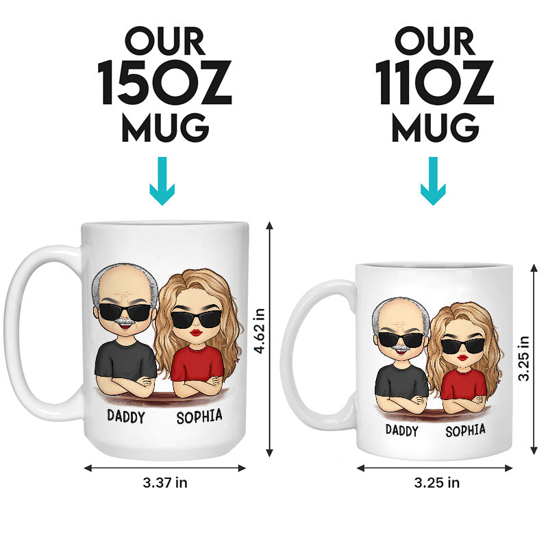 Papa fier d'une fille géniale - Mug personnalisé pour la famille - Cadeau de fête des pères et d'anniversaire pour papa