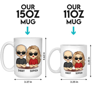 Papa fier d'une fille géniale - Mug personnalisé pour la famille - Cadeau de fête des pères et d'anniversaire pour papa