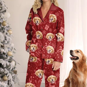 Pyjama photo personnalisé pour un Noël festif et canin - Pyjama photo personnalisé pour chien et chat - Cadeau de Noël pour propriétaires et amoureux des animaux