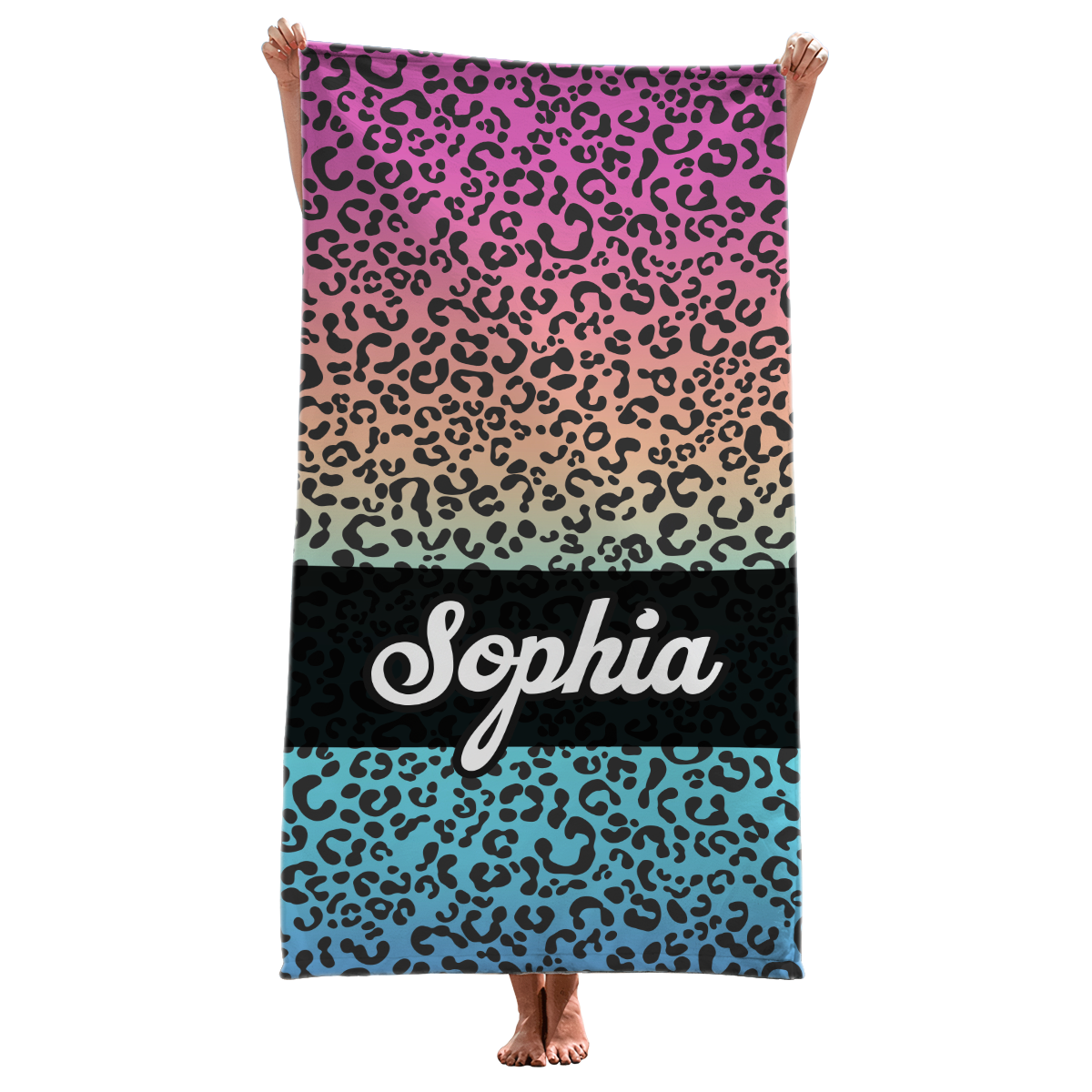 The Playful Pattern - Bestie Personalized Custom Beach Towel - Gift For Best Friends, BFF, Sisters