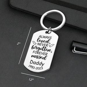 Custom Photo Always Loved Forever Missed - Memorial Personalized Custom Keychain - Sympathy Gift For Family Members
