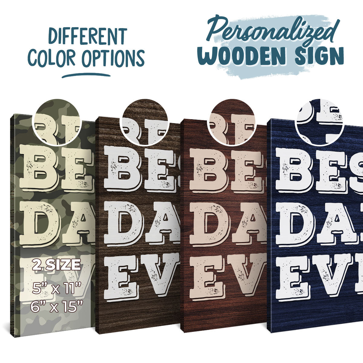 Best Dad Ever - Family Personalized Custom Rectangle Shaped Home Decor Wood Sign - Father's Day, House Warming Gift For Dad