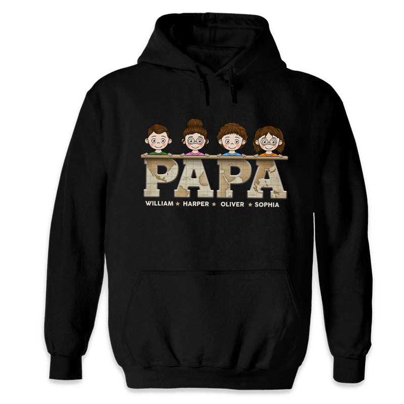 Le bonheur, c'est un câlin de grand-père - T-shirt, sweat à capuche, sweat-shirt unisexe personnalisé pour la famille - Cadeau d'anniversaire pour grand-père, papa