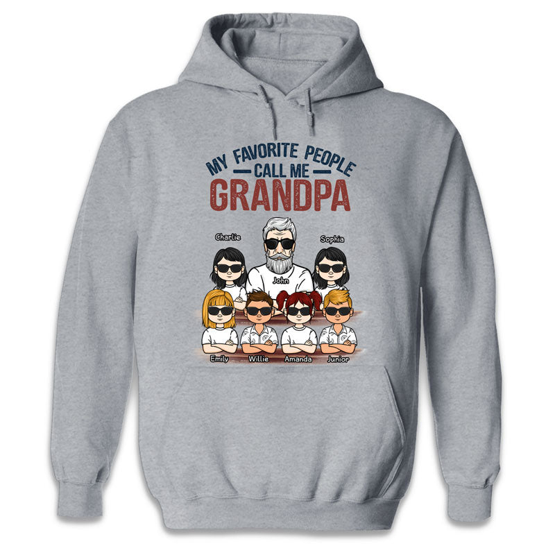 Mes personnes préférées m'appellent - T-shirt unisexe personnalisé - Cadeau pour grand-père