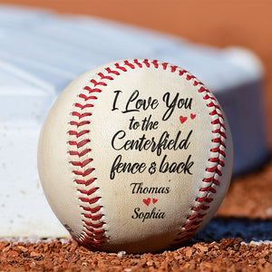 Photo personnalisée « Je t'aime jusqu'à la clôture du champ central et à l'arrière » - Couple personnalisé Baseball personnalisé - Cadeau pour mari et femme, anniversaire