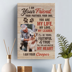 Photo personnalisée « Je promets d'être ton meilleur ami » - Toile verticale personnalisée pour chien - Cadeau pour les propriétaires et les amoureux des animaux