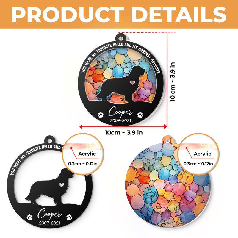 Tu nous manqueras pour le reste de notre vie - Ornement attrape-soleil personnalisé commémoratif - Forme ronde en acrylique - Cadeau de condoléances pour les propriétaires d'animaux de compagnie, les amoureux des animaux