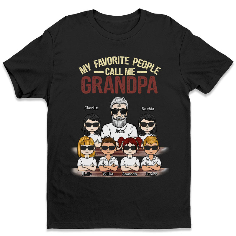 Mes personnes préférées m'appellent - T-shirt unisexe personnalisé - Cadeau pour grand-père