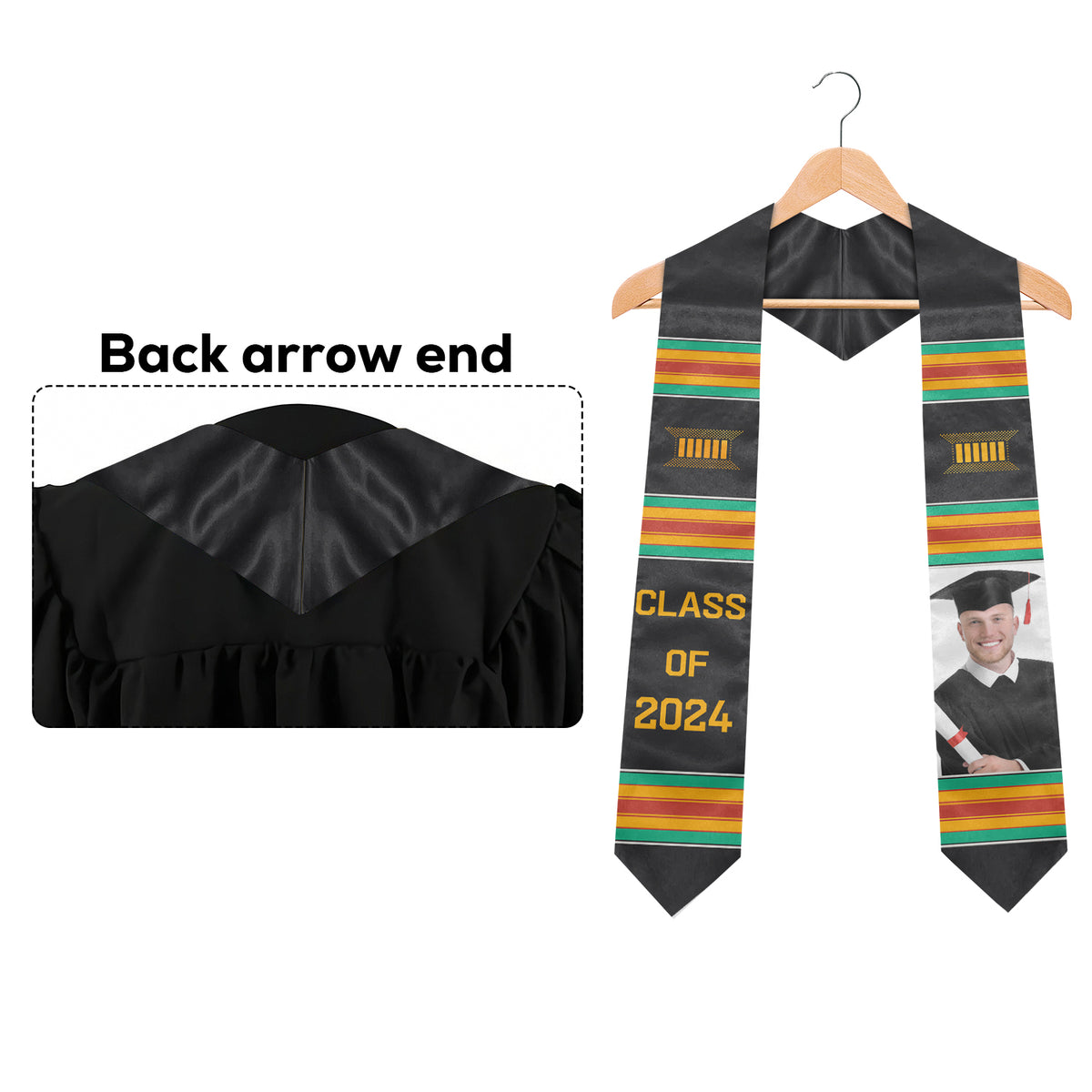 Cérémonie de remise des diplômes 2024 - Étole de remise des diplômes personnalisée - Télécharger une image, cadeau de remise des diplômes