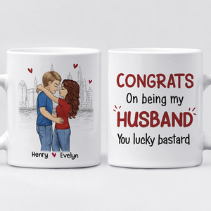 Félicitations pour être devenu mon meilleur ami ! Mug personnalisé pour couple ! Cadeau pour mari et femme, anniversaire