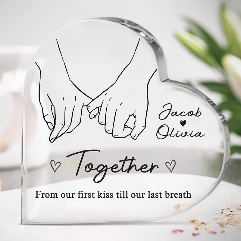 Je t'ai aimé, puis je t'aime toujours - Plaque acrylique personnalisée en forme de cœur pour couple - Cadeau pour mari et femme, anniversaire