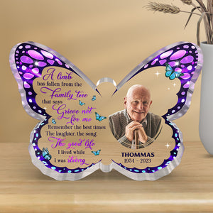 Photo personnalisée « Rappelez-vous les meilleurs moments » - Plaque commémorative personnalisée en acrylique en forme de papillon - Cadeau de condoléances, cadeau pour les membres de la famille