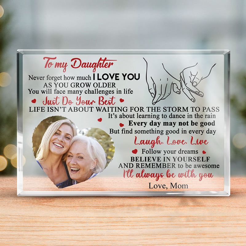 Photo personnalisée « La plus belle maman » - Plaque rectangulaire en acrylique personnalisée pour la famille - Cadeau d'anniversaire pour maman